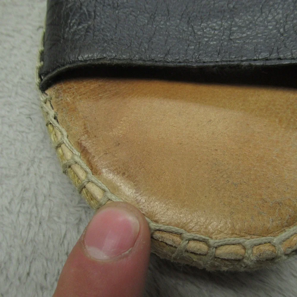 Born Womens 7M Sandals Brown Leather Espadrille Slide Flats Casual Comfort Slide